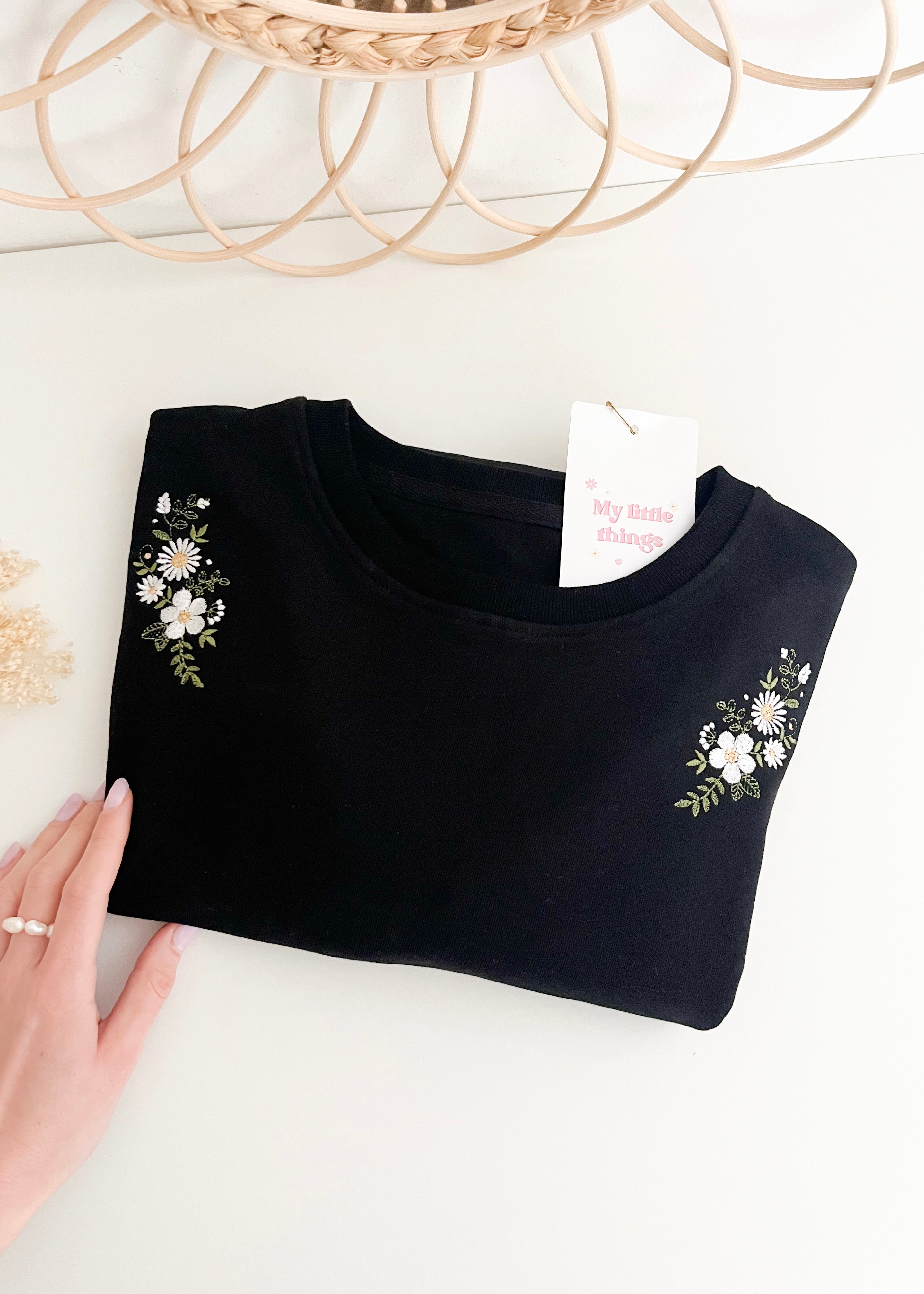 Pulover BOHO FLOWER - Organski bombaž