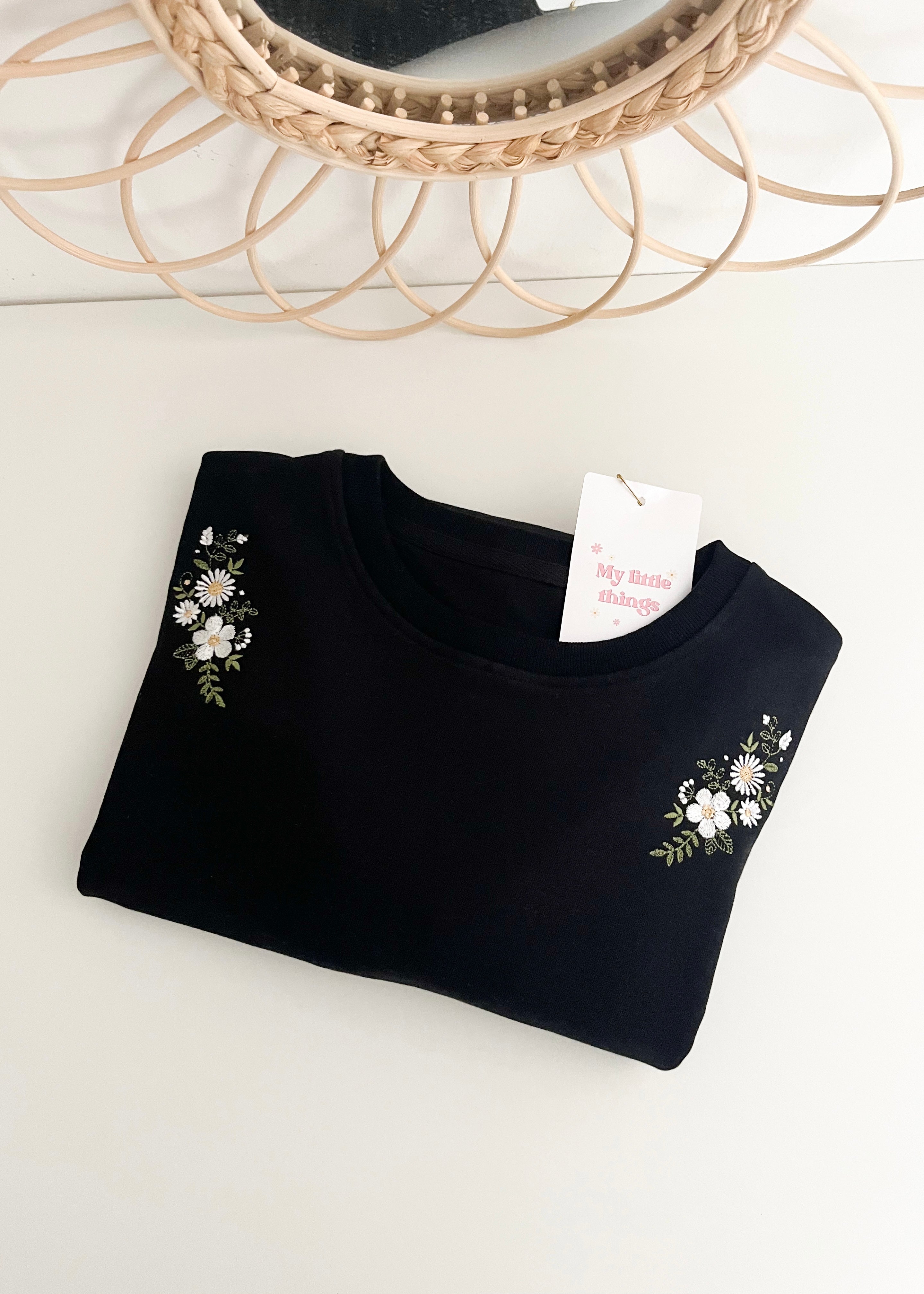 Pulover BOHO FLOWER - Organski bombaž