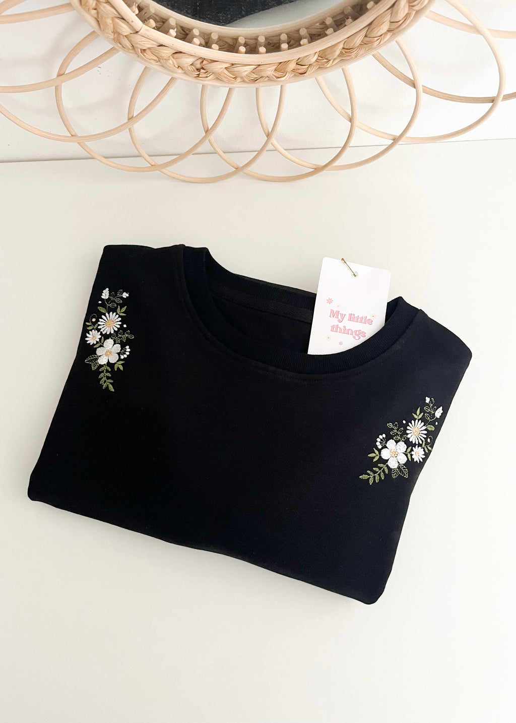 Pulover BOHO FLOWER - Organski bombaž