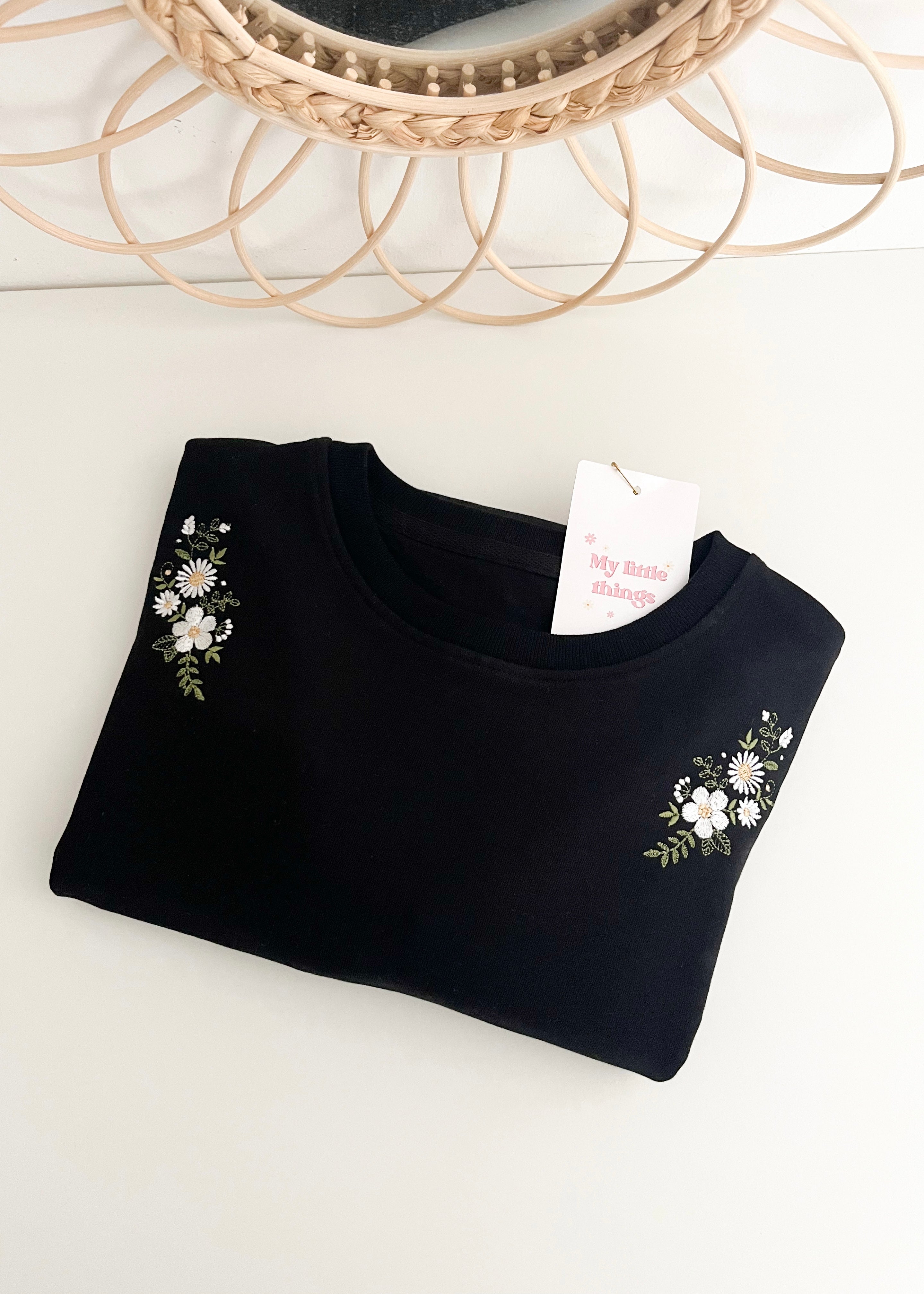 Pulover BOHO FLOWER - Organski bombaž